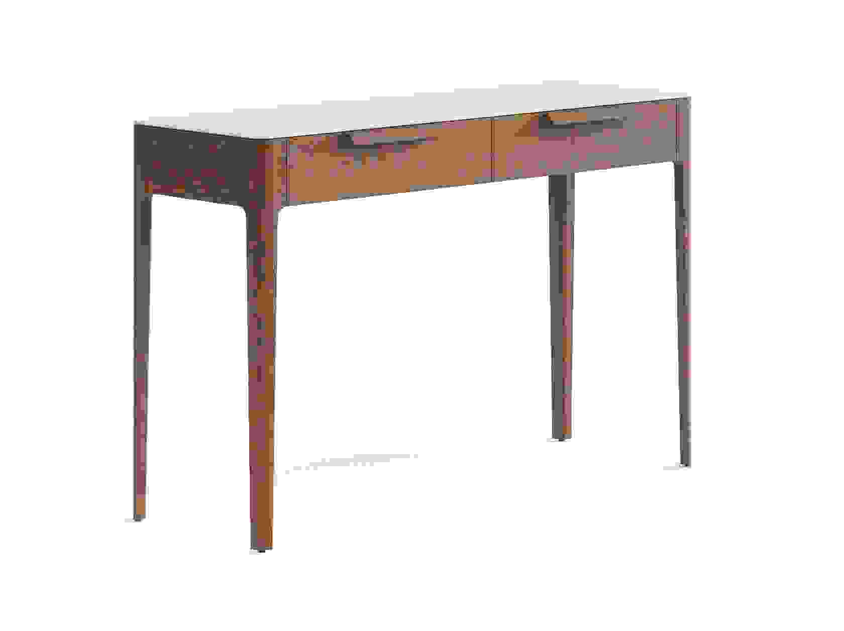 Мебель Консоль Piega 2 ящика. Цвет Дуб каштановый матовый. Материал Массив дуба матовый. Коллекция Консоль Piega 2 ящика. Картинка.