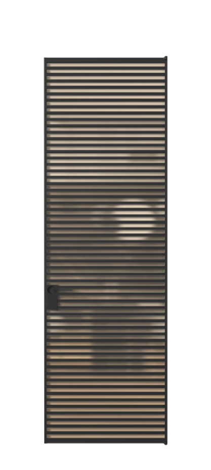 Алюминиевая дверь АЛПЛ040.07 Алюминий Черный Сатинированное оранжевое стекло, триплекс, 6мм Цена 219440  | Volhovec