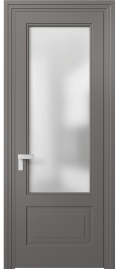 Межкомнатная дверь Rocca 8342 Матовый классический серый Сатинированное стекло Цена 81790 ₽ | Volhovec
