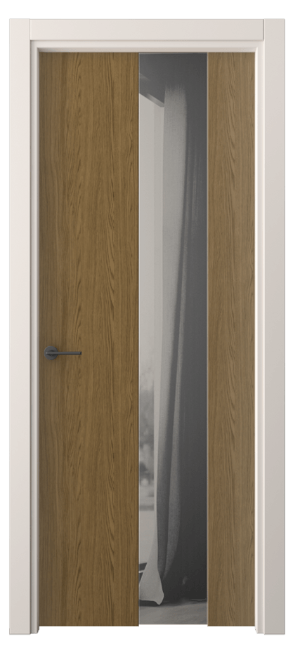 Межкомнатная дверь Фридом 4226 Торфяной дуб Двустороннее серое зеркало, триплекс Цена 38370 ₽ | Volhovec