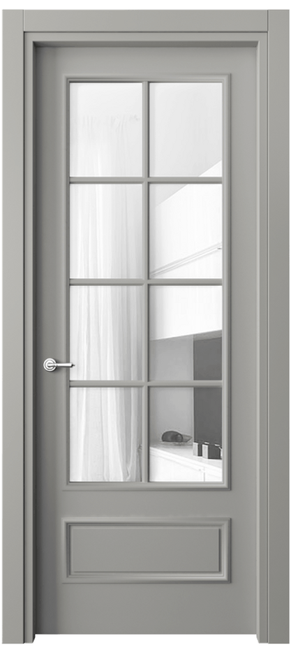 Дверь межкомнатная Paris 8112 Матовый нейтральный серый Прозрачное стекло, 4 мм Гладкий наличник МНСР Цена 60810 ₽ Наличники уже входят в базовый комплект. Фабрика дверей Волховец 8 (800) 551 43 19 Межкомнатная дверь Paris 8112 Матовый нейтральный серый Прозрачное стекло, 4 мм Цена 60810 ₽| Volhovec