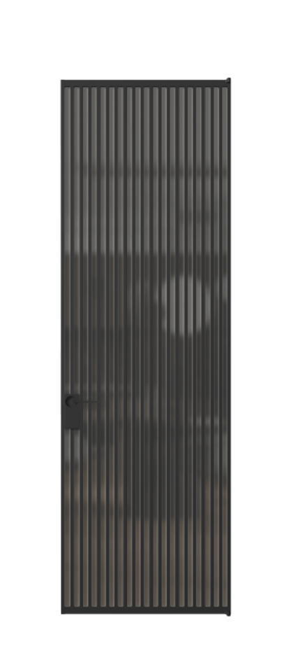 Алюминиевая дверь АЛПЛ040.06 Алюминий Черный Сатинированное серое стекло, триплекс, 6 мм Цена 208990  | Volhovec