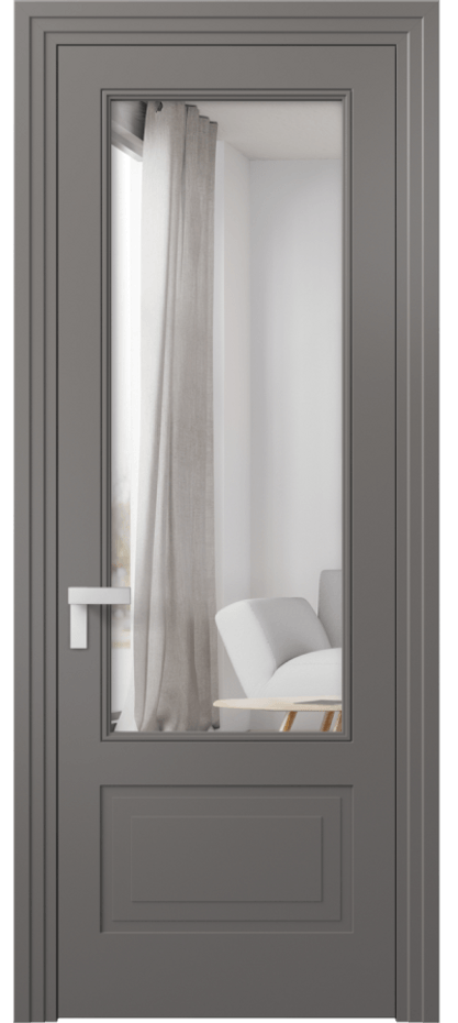 Межкомнатная дверь Rocca 8342 Матовый классический серый Двустороннее зеркало, триплекс 8 мм Цена 83890 ₽ | Volhovec