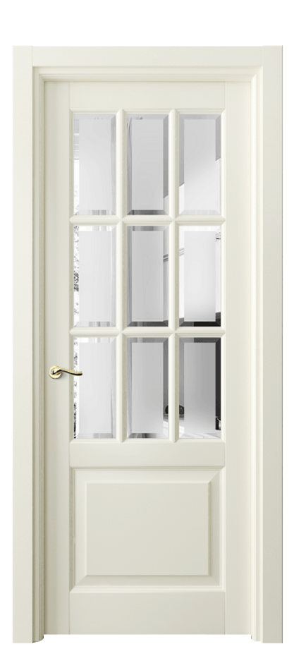 Межкомнатная дверь Lignum 0748 Бук молочно-белый Сатинированное стекло с фацетом, 6 мм Цена 115799 ₽ | Volhovec