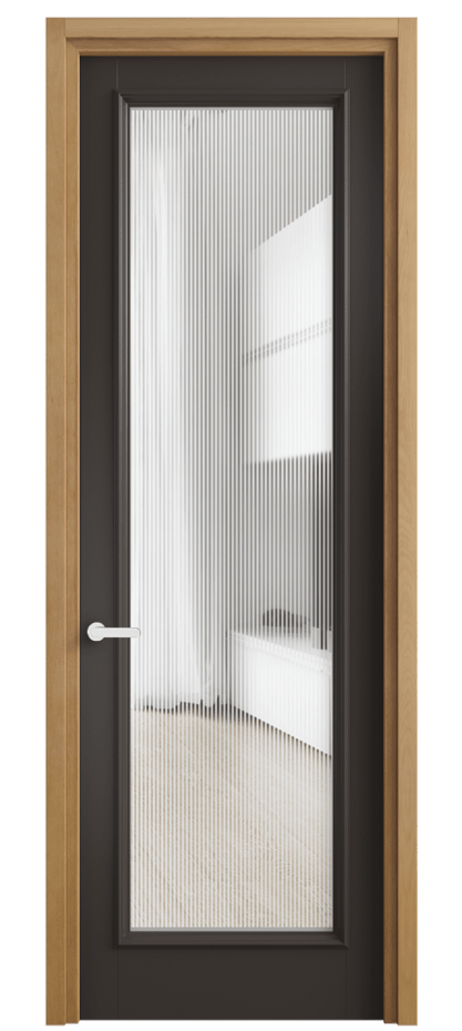 Межкомнатная дверь Charm 6702 Бук антрацит Рифлёное стекло "Дюна", триплекс, 8 мм Цена 105630 ₽ | Volhovec