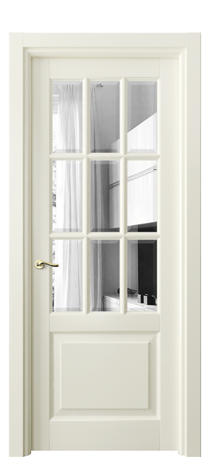 Межкомнатная дверь Lignum 0748 Бук молочно-белый Двустороннее зеркало с фацетом, триплекс, 8 мм Цена 117799 ₽ | Volhovec