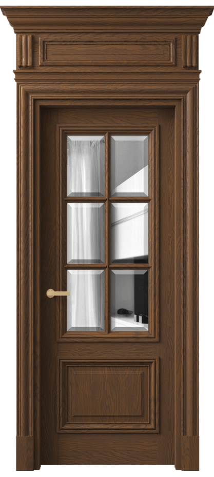 Межкомнатная дверь Антик 7312 Дуб каштановый матовый Двустороннее зеркало с фацетом, триплекс Цена 310960 ₽ | Volhovec