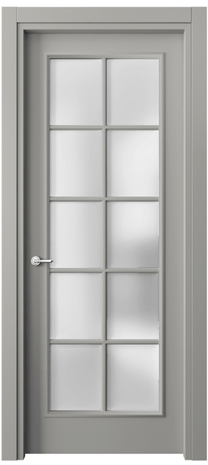 Межкомнатная дверь Paris 8102 Матовый нейтральный серый Сатинированное стекло Цена 80850 ₽| Volhovec