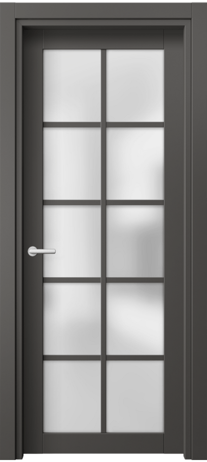 Межкомнатная дверь Neo 2106 ПЭТ графитовый Сатинированное стекло Цена 37590 ₽ | Volhovec