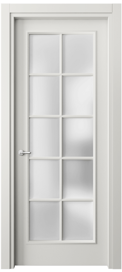 Межкомнатная дверь Париж 8102 Матовый серый Сатинированное стекло Цена 80850 ₽| Volhovec