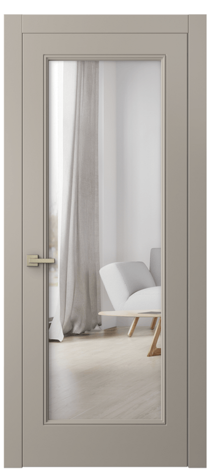 Межкомнатная дверь Linea 8300 Матовый бисквитный Двустороннее зеркало, триплекс 8 мм Цена 60731 ₽ | Volhovec