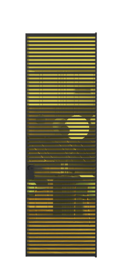 Алюминиевая дверь АЛПЛ040.07 Алюминий Черный Прозрачное жёлтое стекло, триплекс, 6мм Цена 208990  | Volhovec