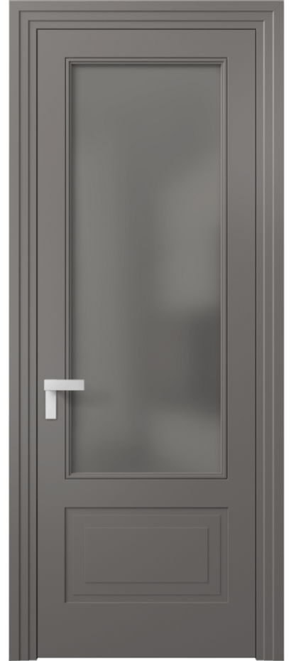 Межкомнатная дверь Rocca 8342 Матовый классический серый Сатинированное серое стекло, триплекс, 8 мм Цена 77899 ₽ | Volhovec