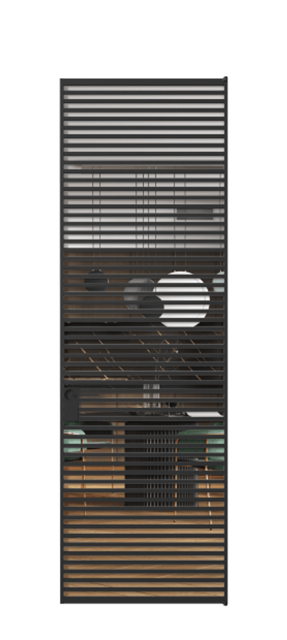 Алюминиевая дверь АЛПЛ040.07 Алюминий Черный Прозрачное стекло "Crystal Vision", калёное, 6 мм Цена 227840  | Volhovec