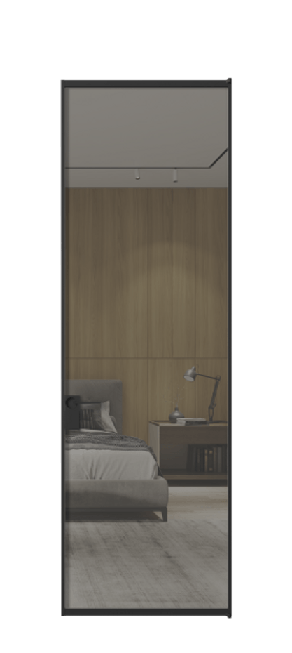 Алюминиевая дверь АЛПЛ040.01 Алюминий Черный Рефлективное серое стекло "Stopsol", калёное, 6 мм Цена 140160  | Volhovec