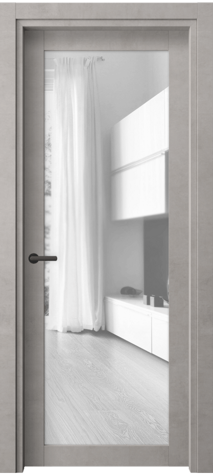 Межкомнатная дверь Neo 2102 Леон серебро Прозрачное стекло, триплекс, 6 мм Цена 43780 ₽ | Volhovec