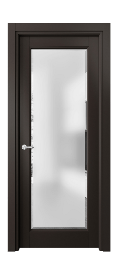 Межкомнатная дверь Toscana Rombo 6300 Бук антрацит Сатинированное стекло с фацетом, 6 мм Цена 95650 ₽ | Volhovec