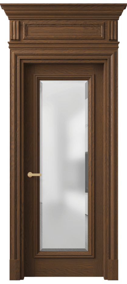 Межкомнатная дверь Antique 7300 Дуб каштановый матовый Сатинированное стекло с фацетом Цена 387800 сом | Volhovec