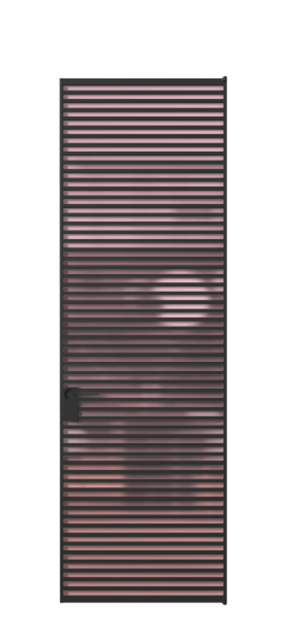 Алюминиевая дверь АЛПЛ040.07 Алюминий Черный Сатинированное розовое стекло, триплекс, 6мм Цена 219440  | Volhovec