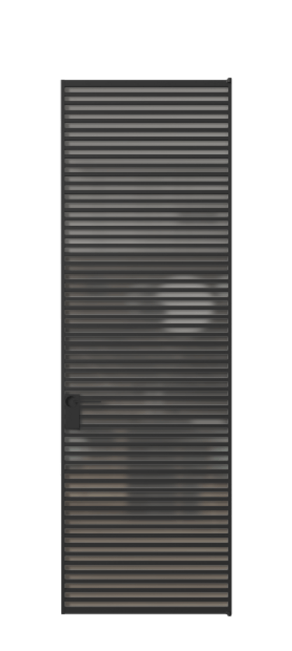 Алюминиевая дверь АЛПЛ040.07 Алюминий Черный Сатинированное серое стекло, триплекс, 6 мм Цена 219440  | Volhovec