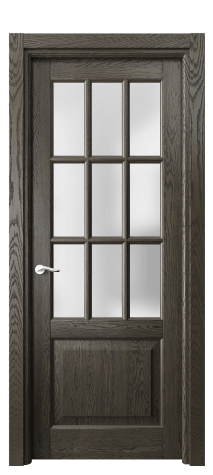 Межкомнатная дверь Лигнум 0748 Дуб серый брашированный Сатинированное стекло Цена 180600 ₽ | Volhovec