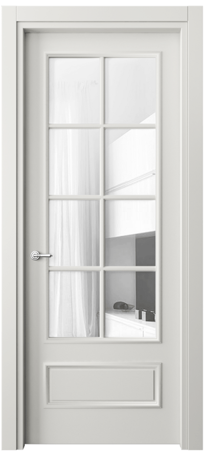 Межкомнатная дверь Paris 8112 Матовый серый Прозрачное стекло, 4 мм Цена 72399 ₽| Volhovec