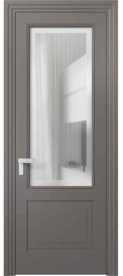 Межкомнатная дверь Rocca 8352 Матовый классический серый Сатинированное с гравировкой "Каннелюры", триплекс, 7 мм Цена 86899 ₽ | Volhovec