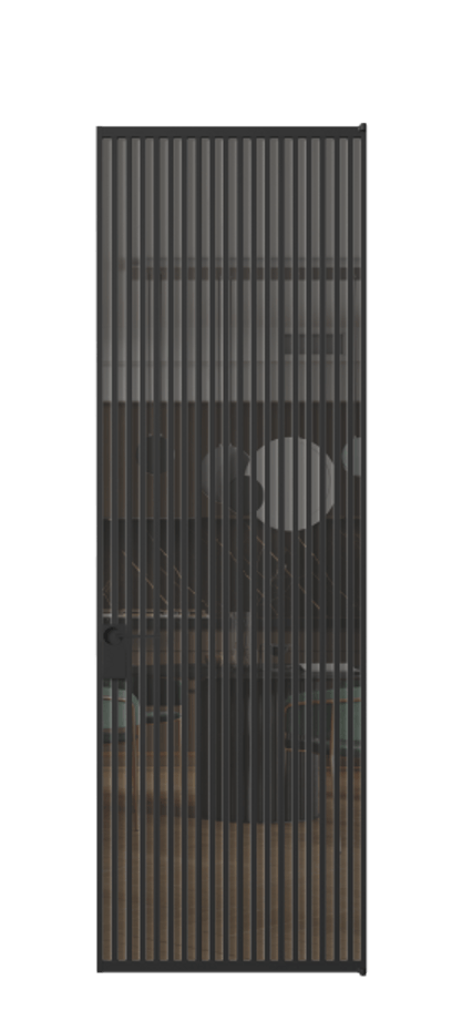 Алюминиевая дверь АЛПЛ040.06 Алюминий Черный Прозрачное серое стекло, триплекс, 6 мм Цена 208990  | Volhovec