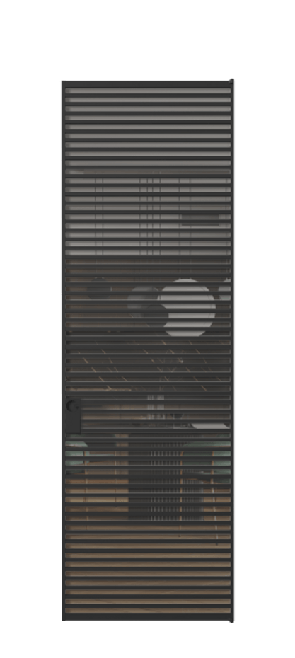 Алюминиевая дверь АЛПЛ040.07 Алюминий Черный Прозрачное серое стекло, триплекс, 6 мм Цена 219440  | Volhovec