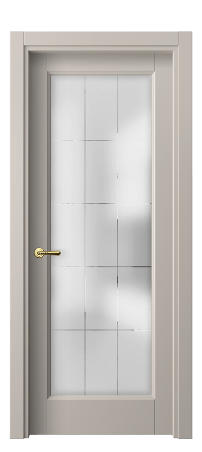 Межкомнатная дверь Galant 1402 Матовый светло-бежевый Сатинированное стекло с гравировкой "Лофт", 4 мм Цена 42170 ₽ | Volhovec