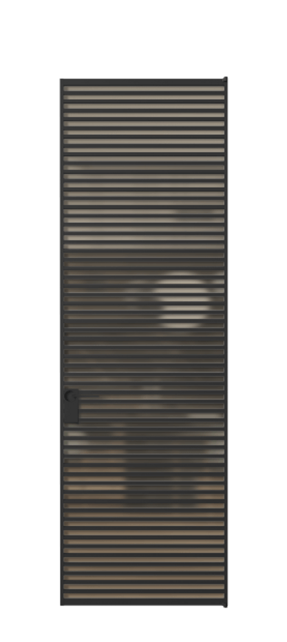 Алюминиевая дверь АЛПЛ040.07 Алюминий Черный Сатинированное бронзовое стекло, триплекс, 6 мм Цена 219440  | Volhovec