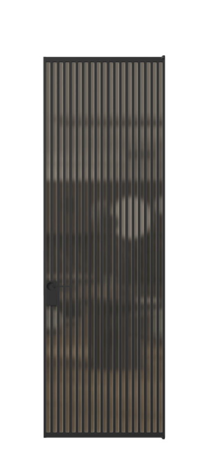 Алюминиевая дверь АЛПЛ040.06 Алюминий Черный Сатинированное бронзовое стекло, триплекс, 6 мм Цена 208990  | Volhovec