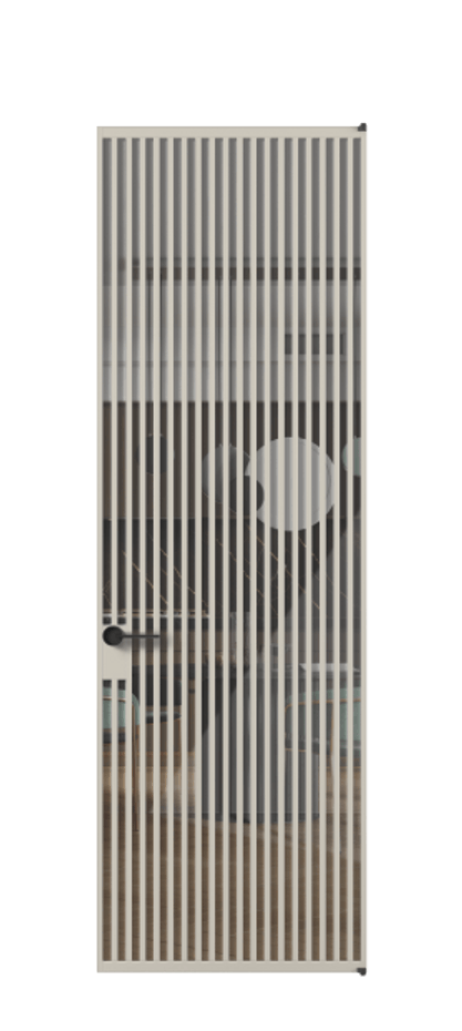 Алюминиевая дверь АЛПЛ040.06 Алюминий светло-бежевый Рефлективное прозрачное стекло "Stopsol", калёное, 6мм Цена 236660  | Volhovec