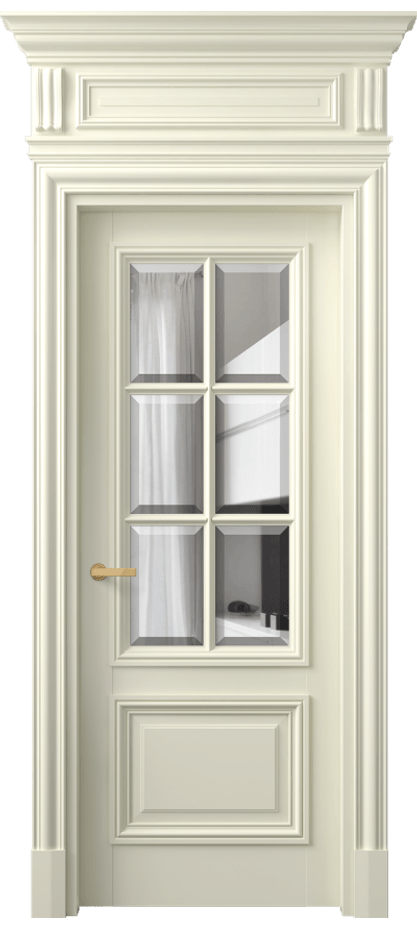 Межкомнатная дверь Антик 7312 Матовый молочно-белый Прозрачное стекло с фацетом Цена 190790 ₽ | Volhovec