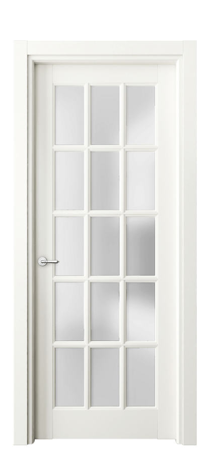 Межкомнатная дверь Toscana Grigliato 6311 Бук жемчуг Сатинированное стекло Цена 119910 ₽ | Volhovec