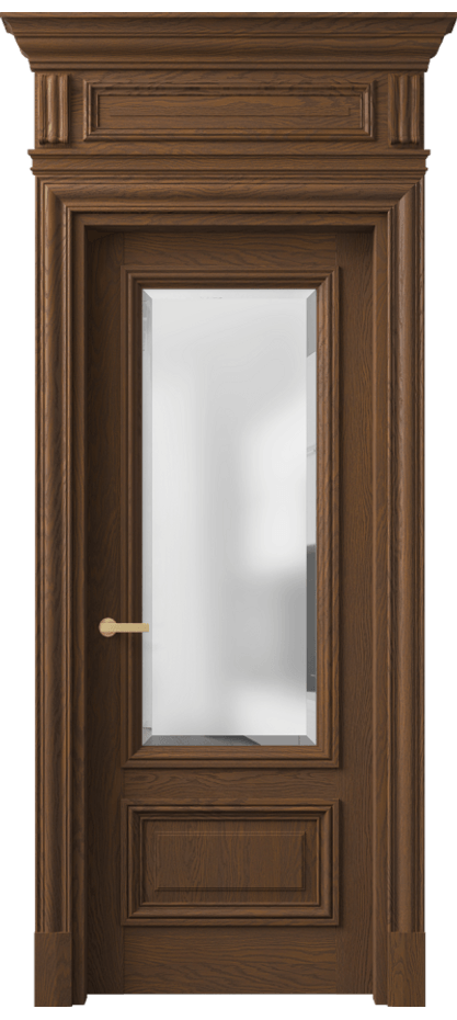 Межкомнатная дверь Antique 7306 Дуб каштановый матовый Сатинированное стекло с фацетом Цена 266349 ₽ | Volhovec