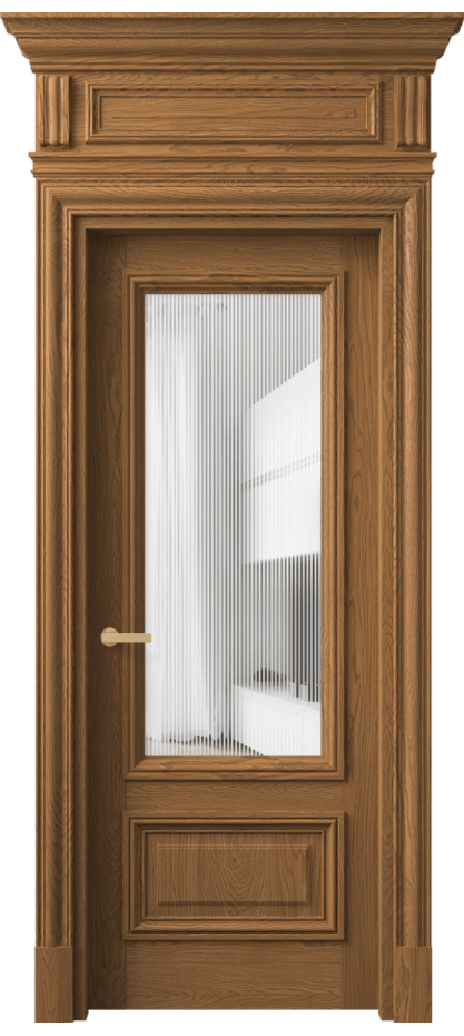 Межкомнатная дверь Антик 7306 Дуб пряный матовый Рифлёное стекло "Дюна", триплекс Цена 282400 ₽ | Volhovec