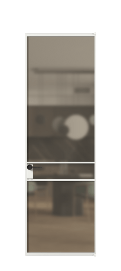 Алюминиевая дверь АЛПЛ040.02  Алюминий белоснежный Сатинированное бронзовое стекло, триплекс, 6 мм. Без короба АБЛ  Цена 122570 Стоимость комплекта двери включает: 
1. Полотно (600/650/700/750/800/850/900/950*2000-2400 мм).
2. Короб
3. Комплект фурнитуры (2 торцевые петли и магнитный замок с ответной планкой). Фабрика дверей Волховец 8 (800) 551 43 19  Алюминиевая дверь АЛПЛ040.02 Алюминий белоснежный Сатинированное бронзовое стекло, триплекс, 6 мм Цена 122570  | Volhovec