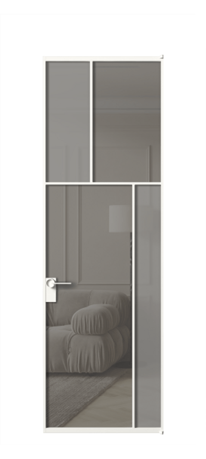 Дверь межкомнатная Mosaic АЛПЛ041.23 Алюминий Белый Сатинированное серое стекло, триплекс, 6 мм + Прозрачное серое стекло, триплекс Без короба бел Цена 168070 Стоимость комплекта двери включает:
1. Полотно (600/650/700/750/800/850/900/950*2000-2400 мм).
2. Короб
3. Комплект фурнитуры (2 торцевые петли и магнитный замок с ответной планкой). Фабрика дверей Волховец 8 (800) 551 43 19 Межкомнатная дверь Mosaic АЛПЛ041.23 Алюминий Белый Сатинированное серое стекло, триплекс, 6 мм + Прозрачное серое стекло, триплекс Цена 168070 ₽ | Volhovec