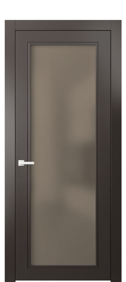 Дверь межкомнатная Neo Classic 8000 Матовый антрацит Сатинированное бронзовое стекло, триплекс, 8 мм Гладкий компланарный наличник МАН Цена 56239 ₽ Наличники уже входят в базовый комплект. Фабрика дверей Волховец 8 (800) 551 43 19 Межкомнатная дверь Neo Classic 8000 Матовый антрацит Сатинированное бронзовое стекло, триплекс, 8 мм Цена 56239 ₽ | Volhovec