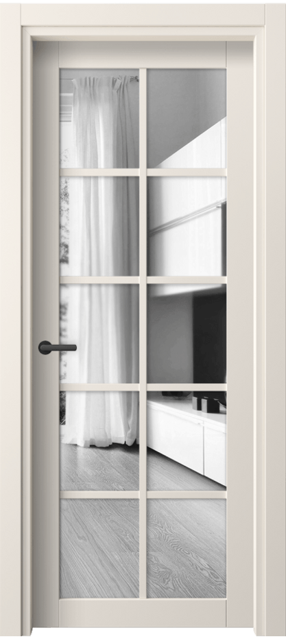 Межкомнатная дверь Нео 2106 ПЭТ кремово-белый Двустороннее зеркало, триплекс Цена 32790 ₽ | Volhovec