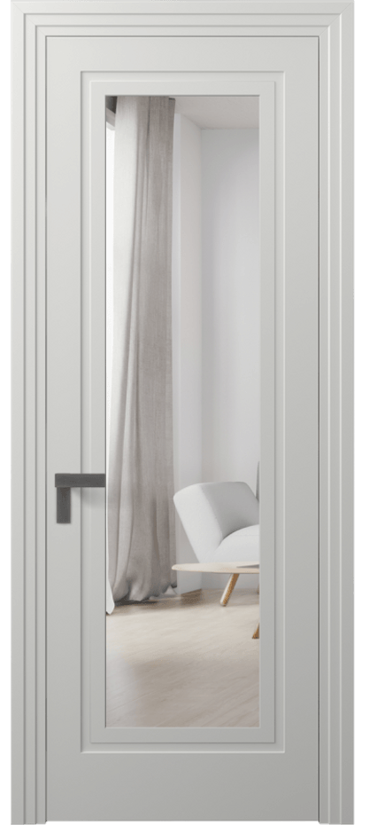 Межкомнатная дверь Rocca 8303 Матовый светло-серый Двустороннее зеркало, триплекс Цена 87040 ₽ | Volhovec