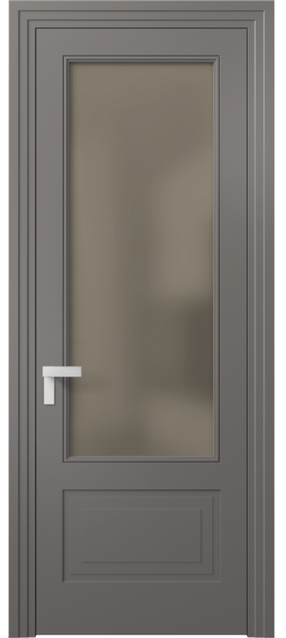 Межкомнатная дверь Rocca 8342 Матовый классический серый Сатинированное бронзовое стекло, триплекс, 8 мм Цена 77899 ₽ | Volhovec