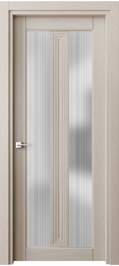 Межкомнатная дверь Эго 6122 Дуб светло-бежевый Сатинированное стекло "Дождь" Цена 127470 ₽ | Volhovec