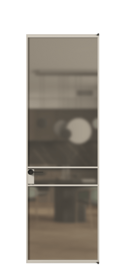 Алюминиевая дверь АЛПЛ040.02  Алюминий светло-бежевый Сатинированное бронзовое стекло, триплекс, 6 мм. Без короба АСБЖ  Цена 116730 Стоимость комплекта двери включает: 
1. Полотно (600/650/700/750/800/850/900/950*2000-2400 мм).
2. Короб
3. Комплект фурнитуры (2 торцевые петли и магнитный замок с ответной планкой). Фабрика дверей Волховец 8 (800) 551 43 19  Алюминиевая дверь АЛПЛ040.02 Алюминий светло-бежевый Сатинированное бронзовое стекло, триплекс, 6 мм Цена 116730  | Volhovec