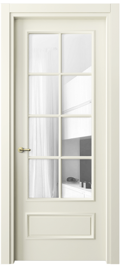 Межкомнатная дверь Paris 8112 Матовый молочно-белый Прозрачное стекло, 4 мм Цена 76020 ₽| Volhovec