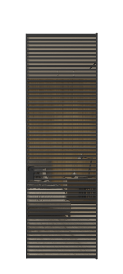 Алюминиевая дверь АЛПЛ040.07 Алюминий Черный Рефлективное бронзовое стекло "Stopsol", калёное, 6 мм Цена 216990  | Volhovec