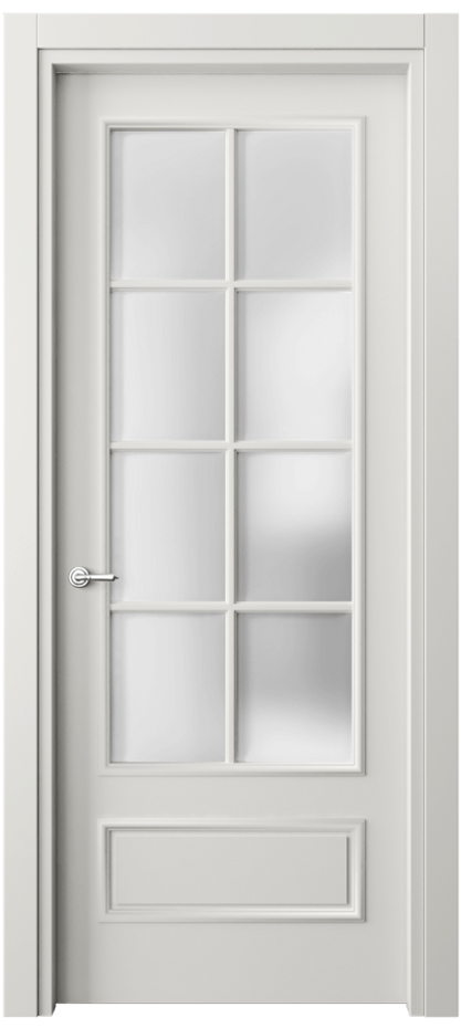 Межкомнатная дверь Paris 8112 Матовый серый Сатинированное стекло Цена 72399 ₽| Volhovec