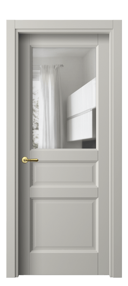 Межкомнатная дверь Галант 1432 Матовый тёплый серый Прозрачное стекло Цена 45440 ₽ | Volhovec