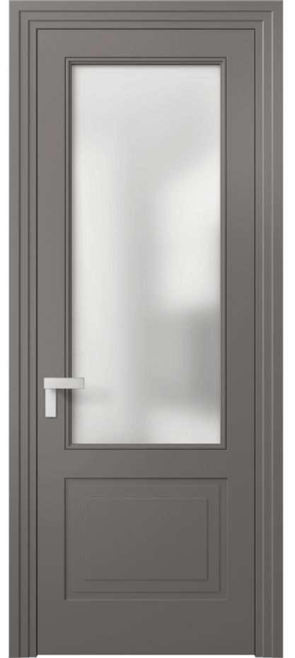 Межкомнатная дверь Rocca 8352 Матовый классический серый Сатинированное стекло Цена 77899 ₽ | Volhovec